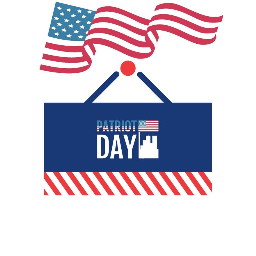Free Patriots' Day Sign Vector
