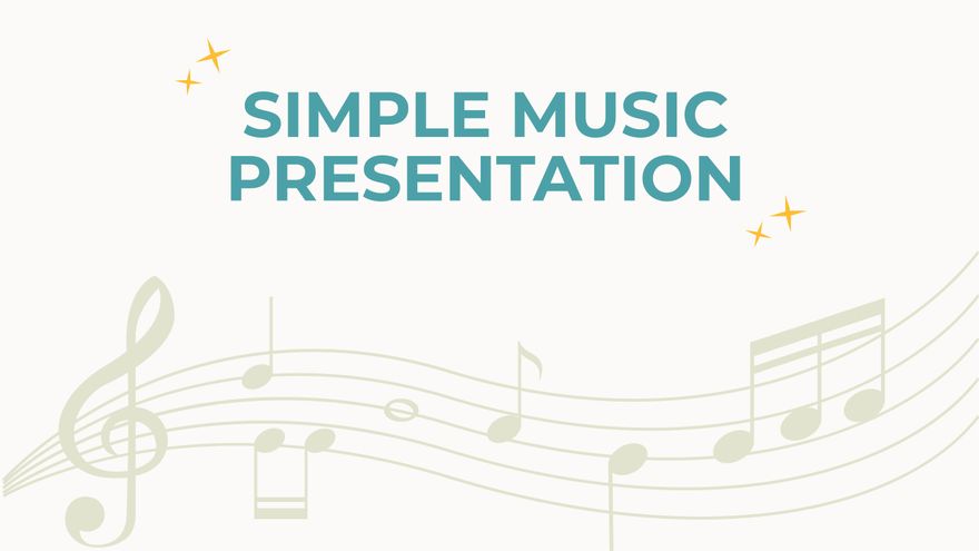 Simple Music Presentation in PDF, PowerPoint, Google Slides, Apple Keynote