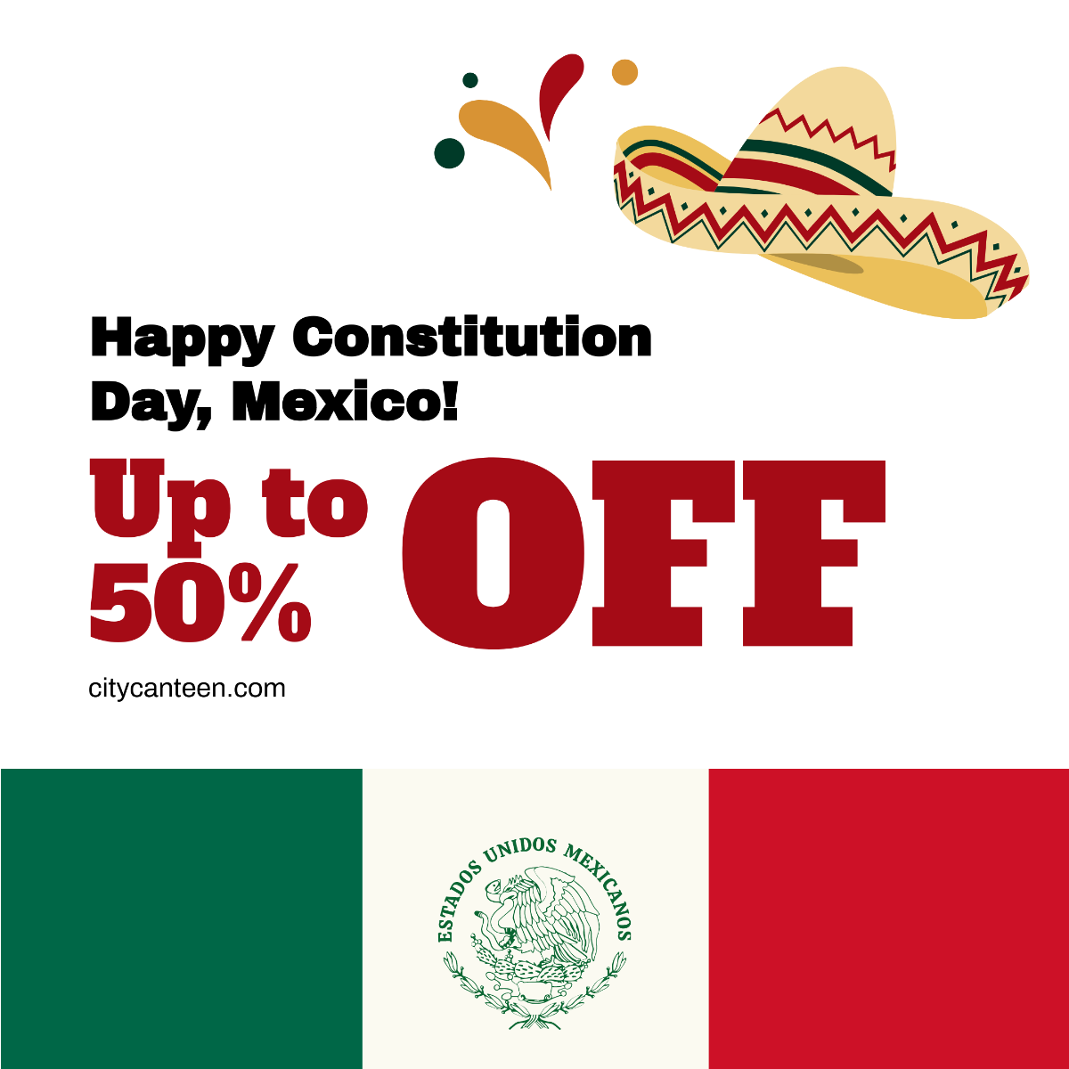 Mexico Constitution Day Flyer Vector Template