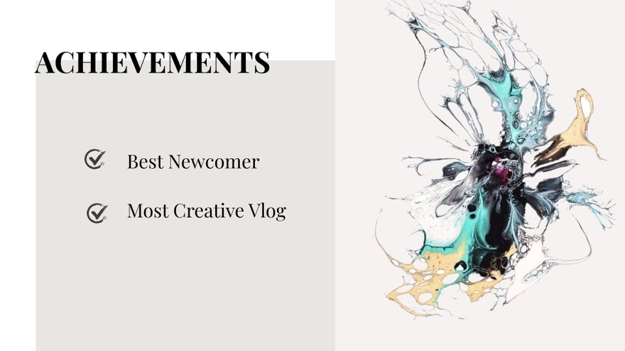 Free Art Vlogger CV Presentation Template to Edit Online