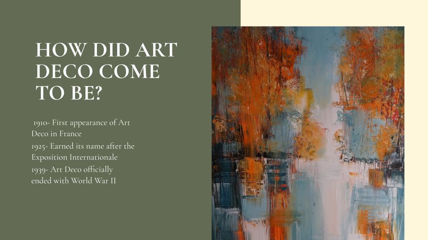 Free Art Deco Lesson Presentation Template to Edit Online