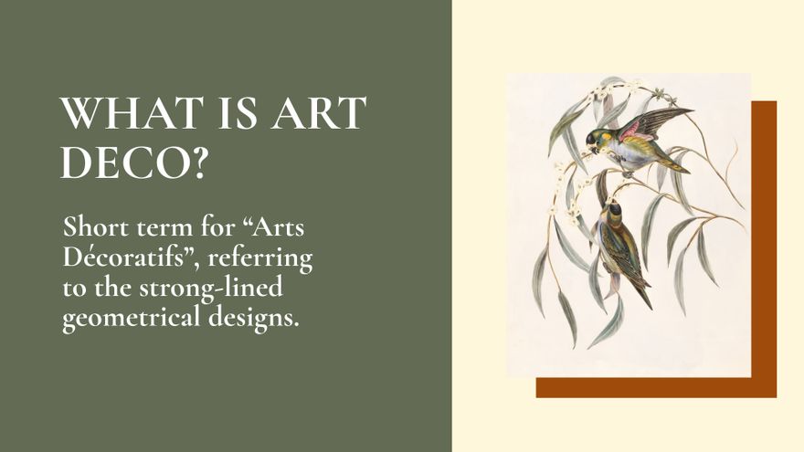 Free Art Deco Lesson Presentation Template to Edit Online