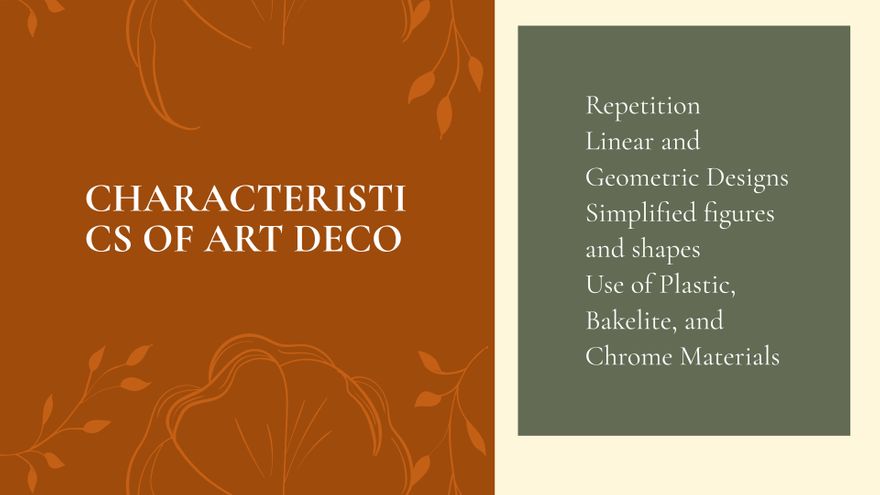 Free Art Deco Lesson Presentation Template to Edit Online