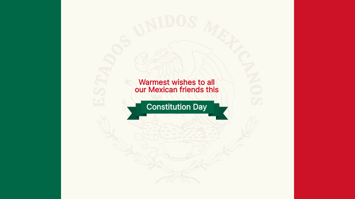 Mexico Constitution Day Wishes Background Template