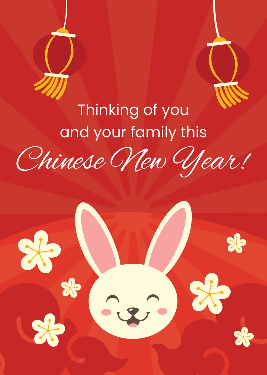 Greeting For Chinese Rabbit New Year Stock Photo - Download Image