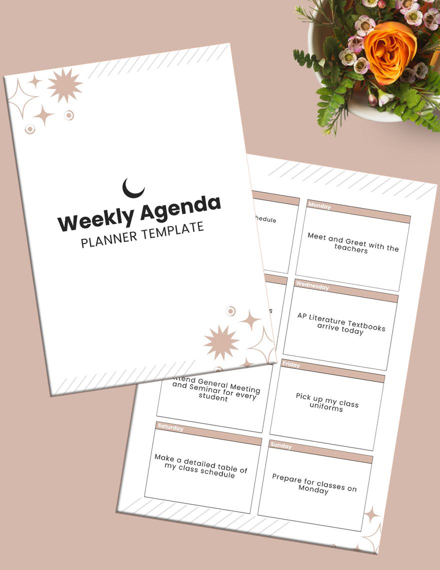 2024 Weekly Agenda Planner Template