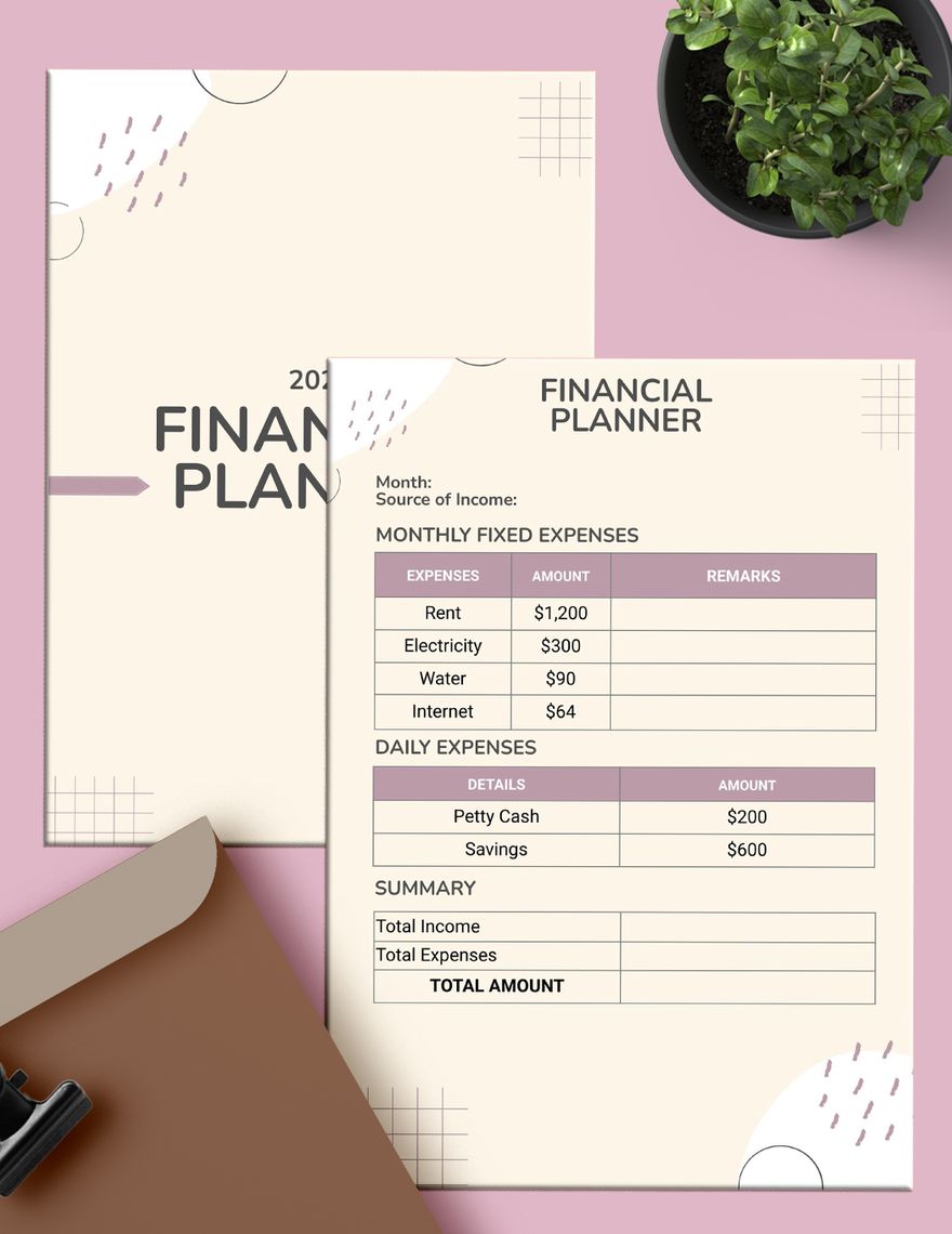 2024 Financial Planner Template in Illustrator, Word, PDF Download
