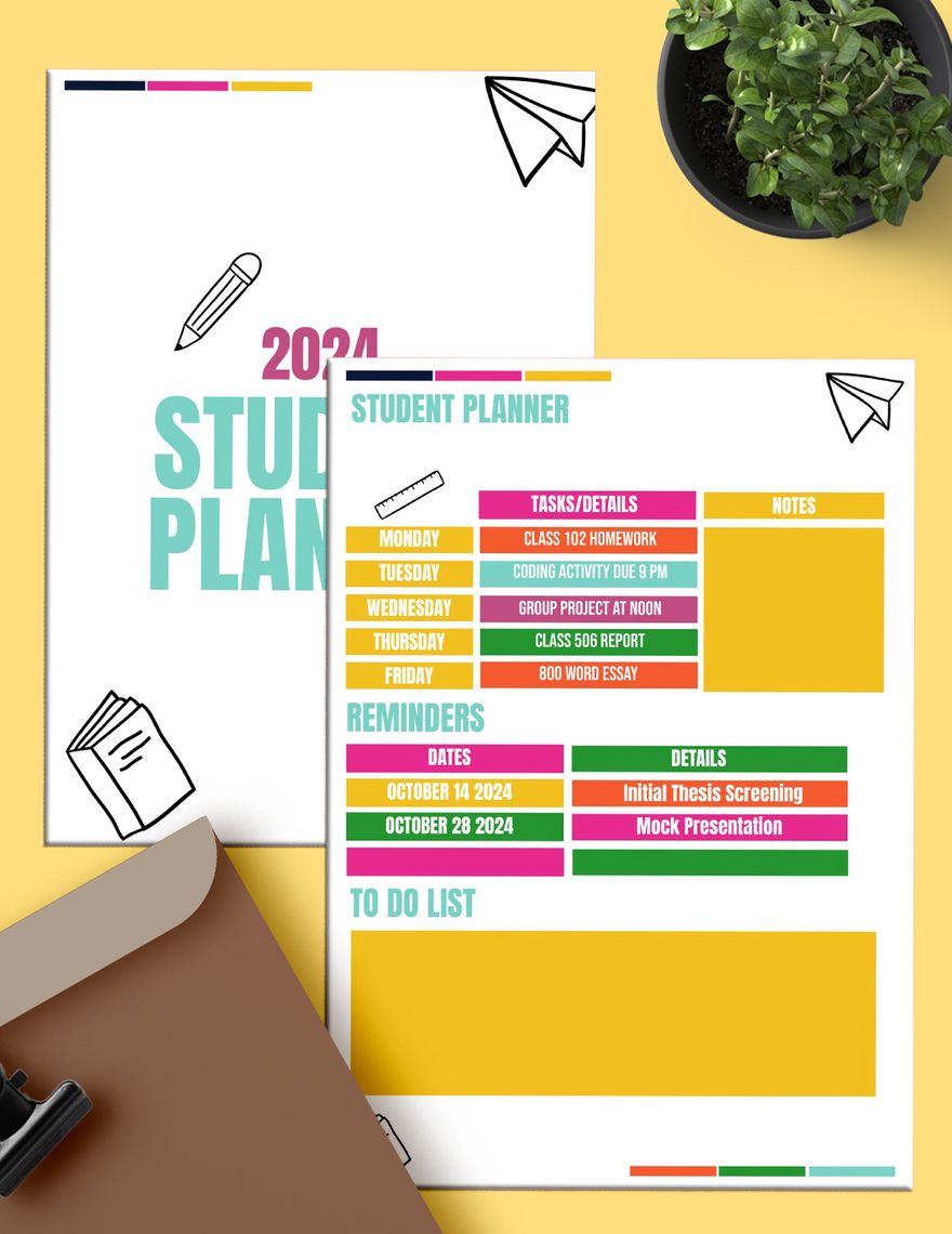 2024 Student Planner Template