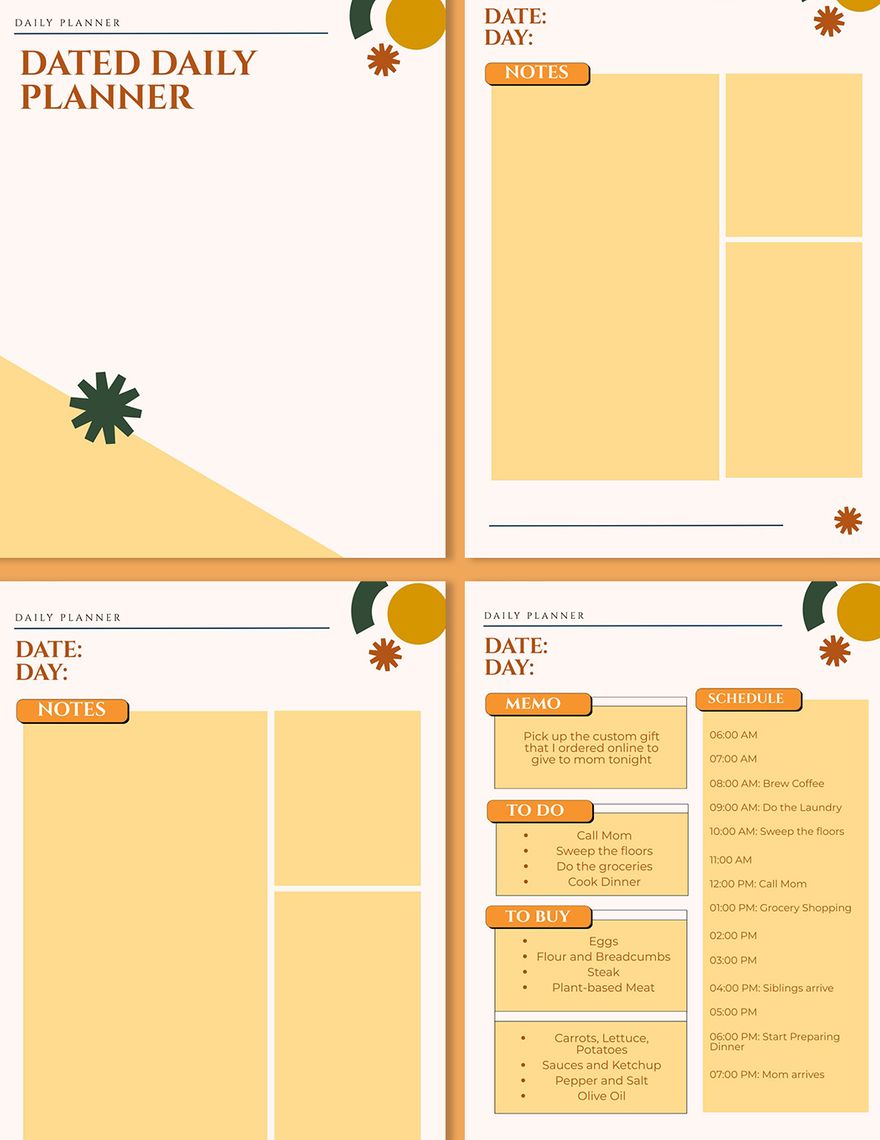 Free 2024 Dated Daily Planner Template to Edit Online