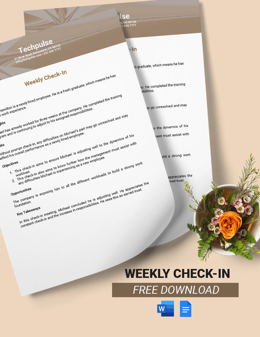 Free Weekly Check-in Template