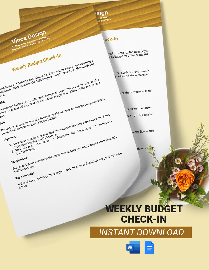 Weekly Budget Check In Template