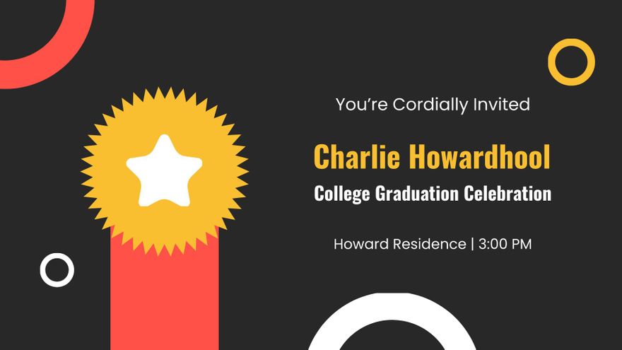 Free Graduation Invitations for College Presentation Template to Edit Online