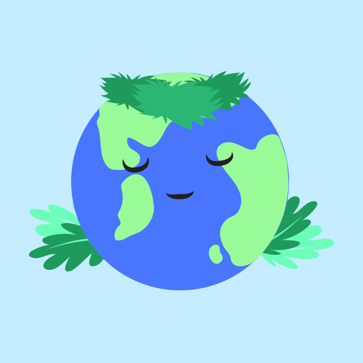 Earth Day Cartoon Clipart Template