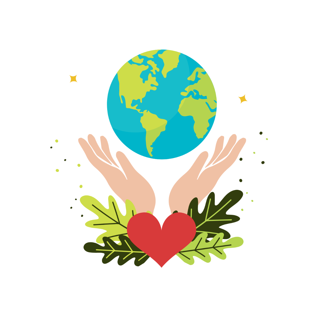 Earth Day Design Clipart Template