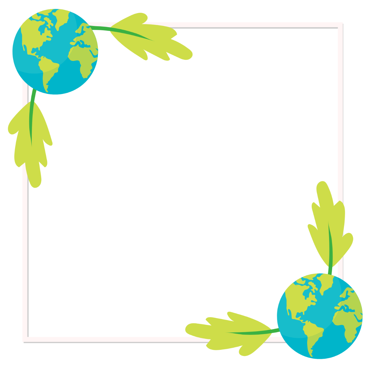 Earth Day Border Clipart Template