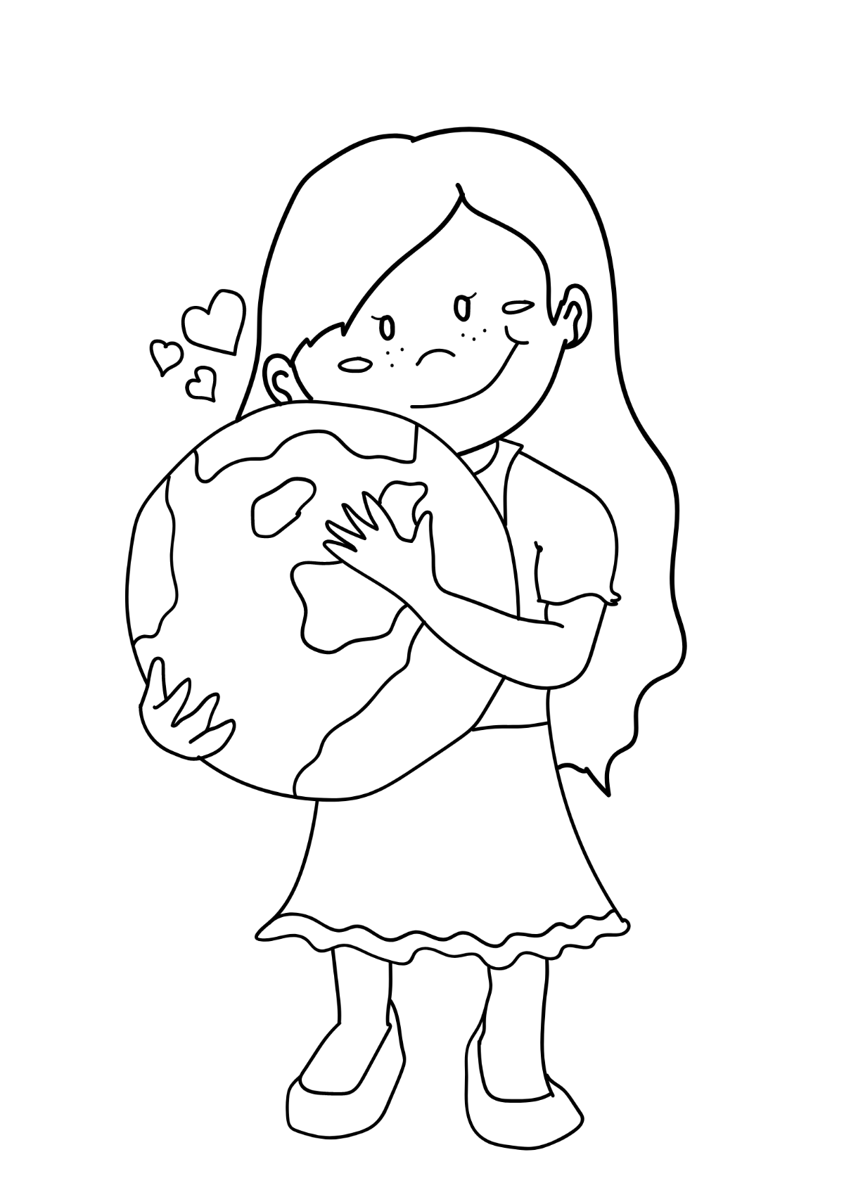 Earth Day Cartoon Drawing Template