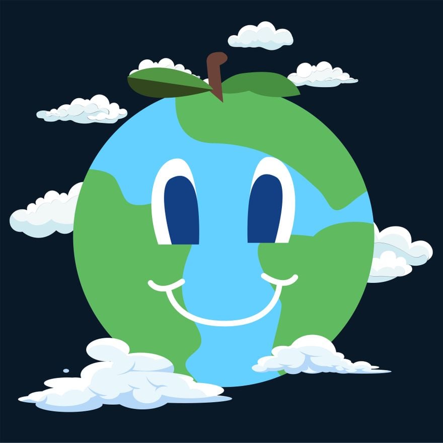 Cute Earth Day Clipart - EPS, Illustrator, JPG, PSD, PNG, SVG 