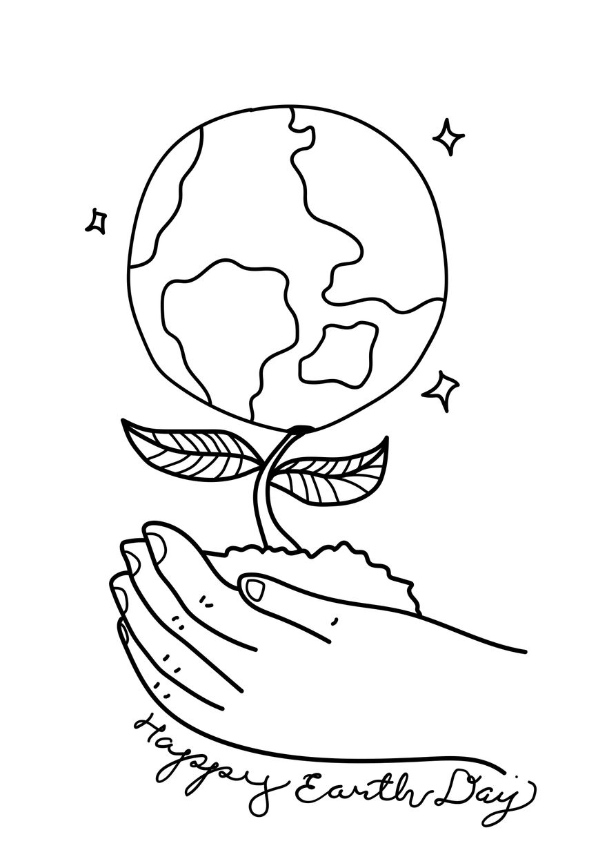 Happy Earth Day Drawing in PDF, Illustrator, PSD, EPS, SVG, JPG, PNG