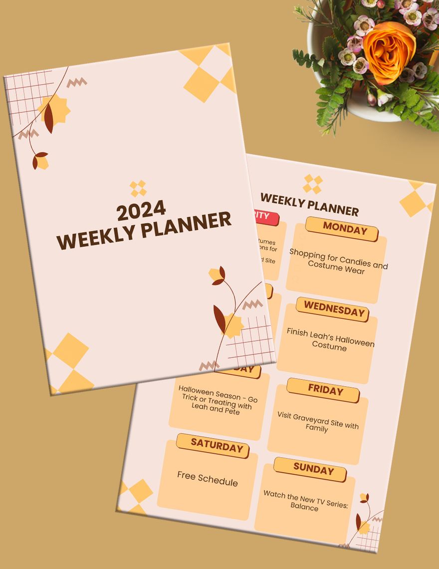 Free 2024 Weekly Planner Template to Edit Online