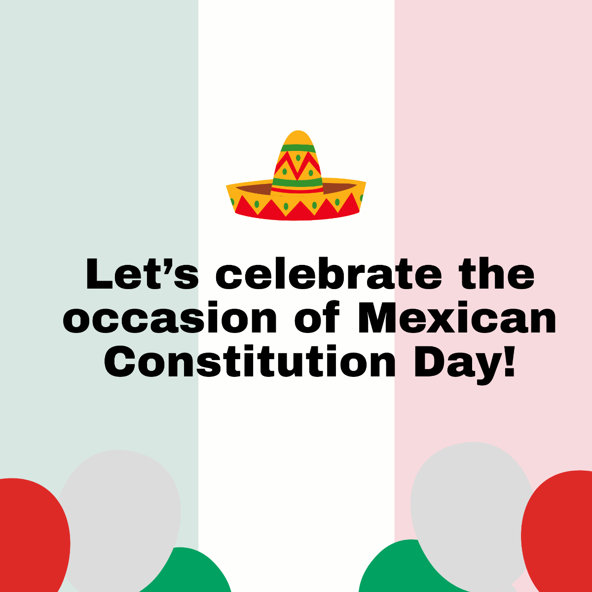 Mexico Constitution Day Greeting Card Vector Template