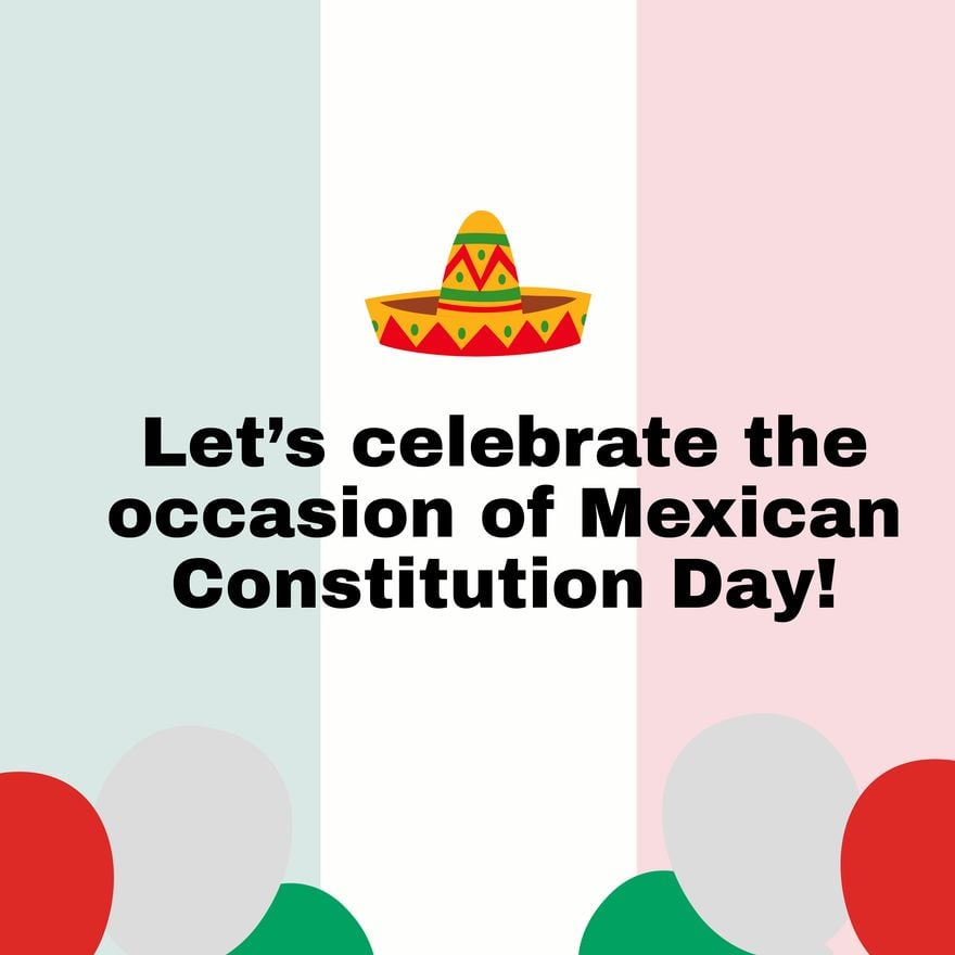 Free Mexico Constitution Day Greeting Card Vector