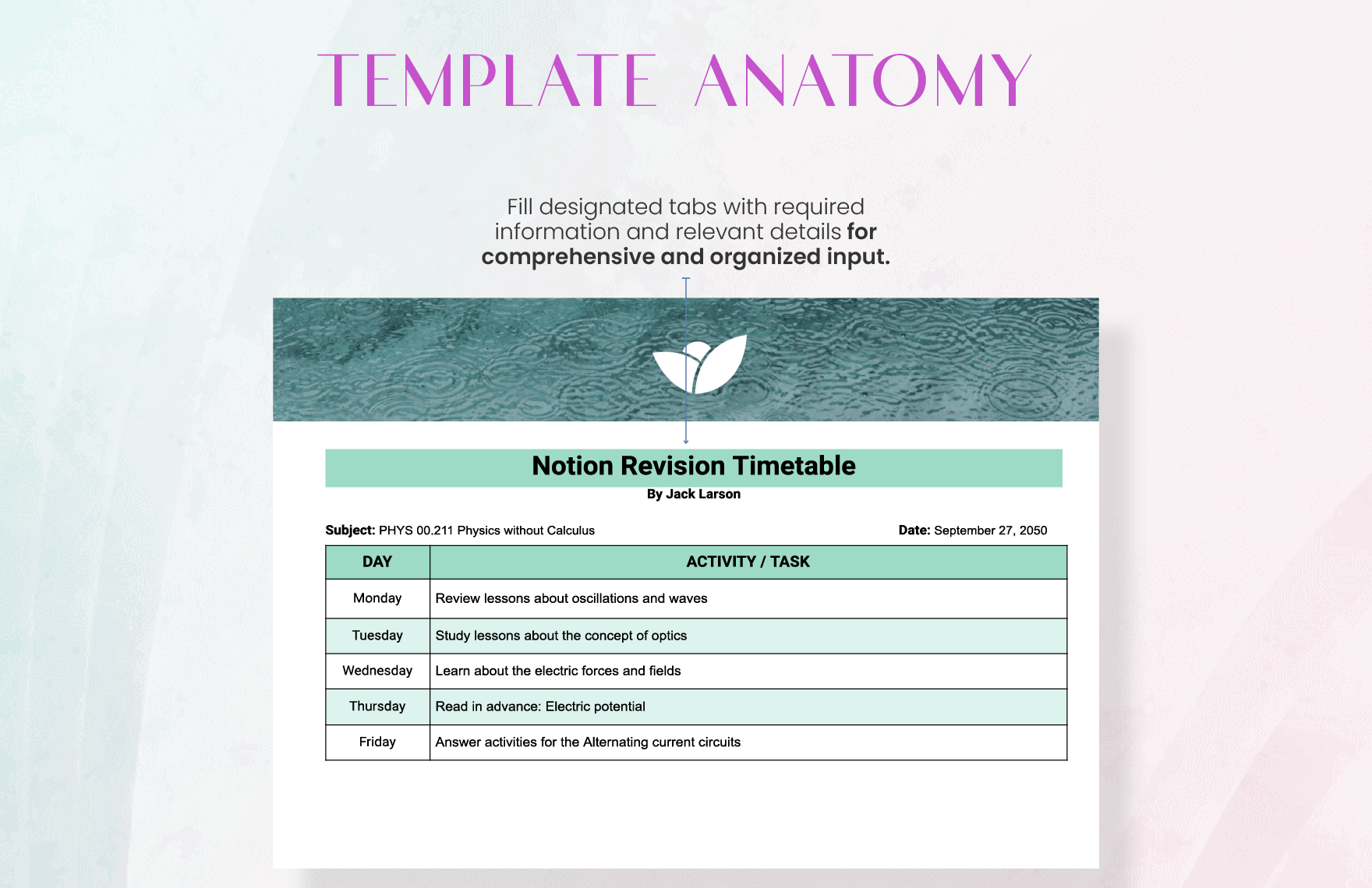 Notion Revision Timetable Template