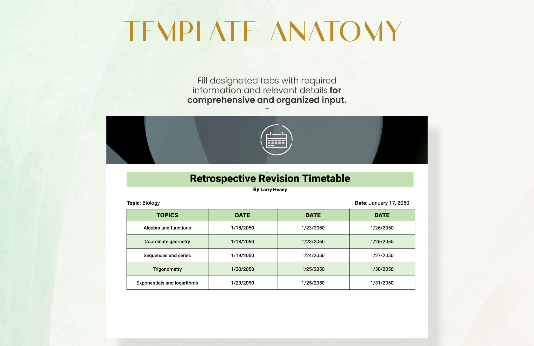 Retrospective Revision Timetable