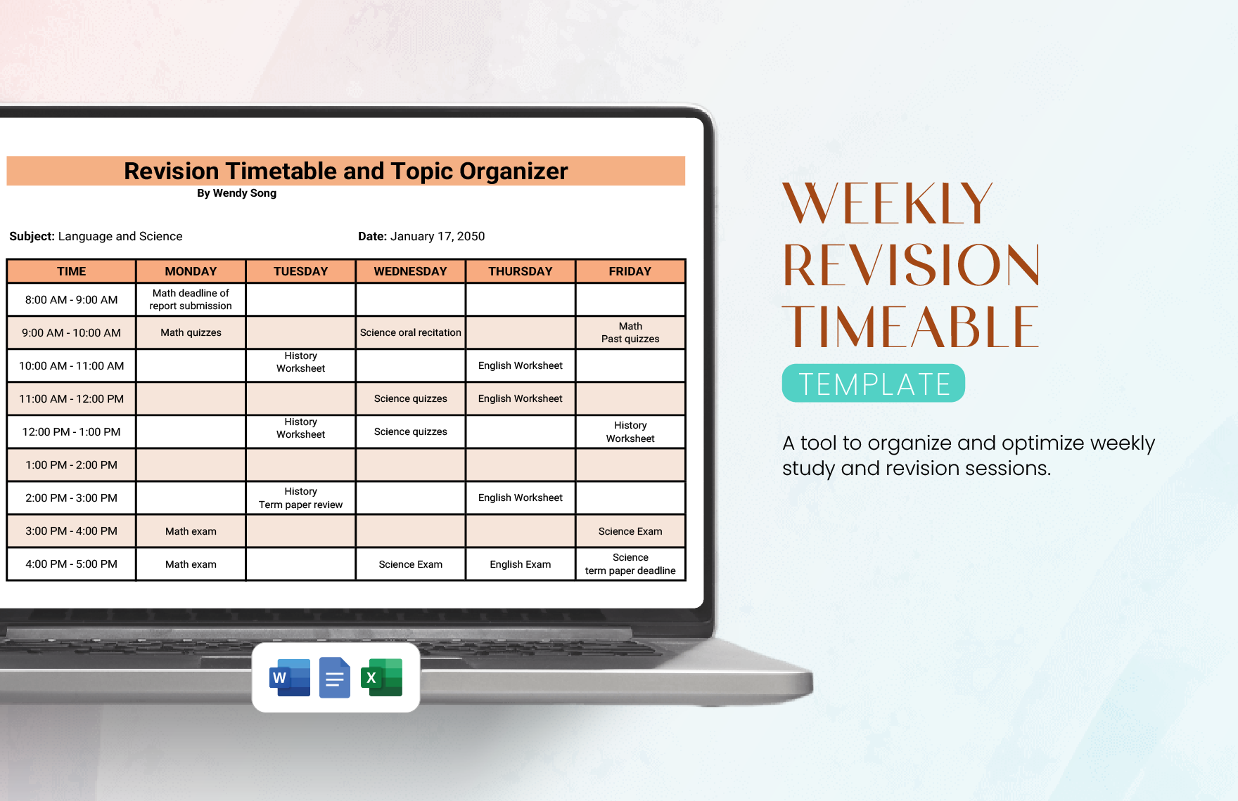 Revision Timetable Excel Infoupdate Revision Timetable Excel Infoupdate