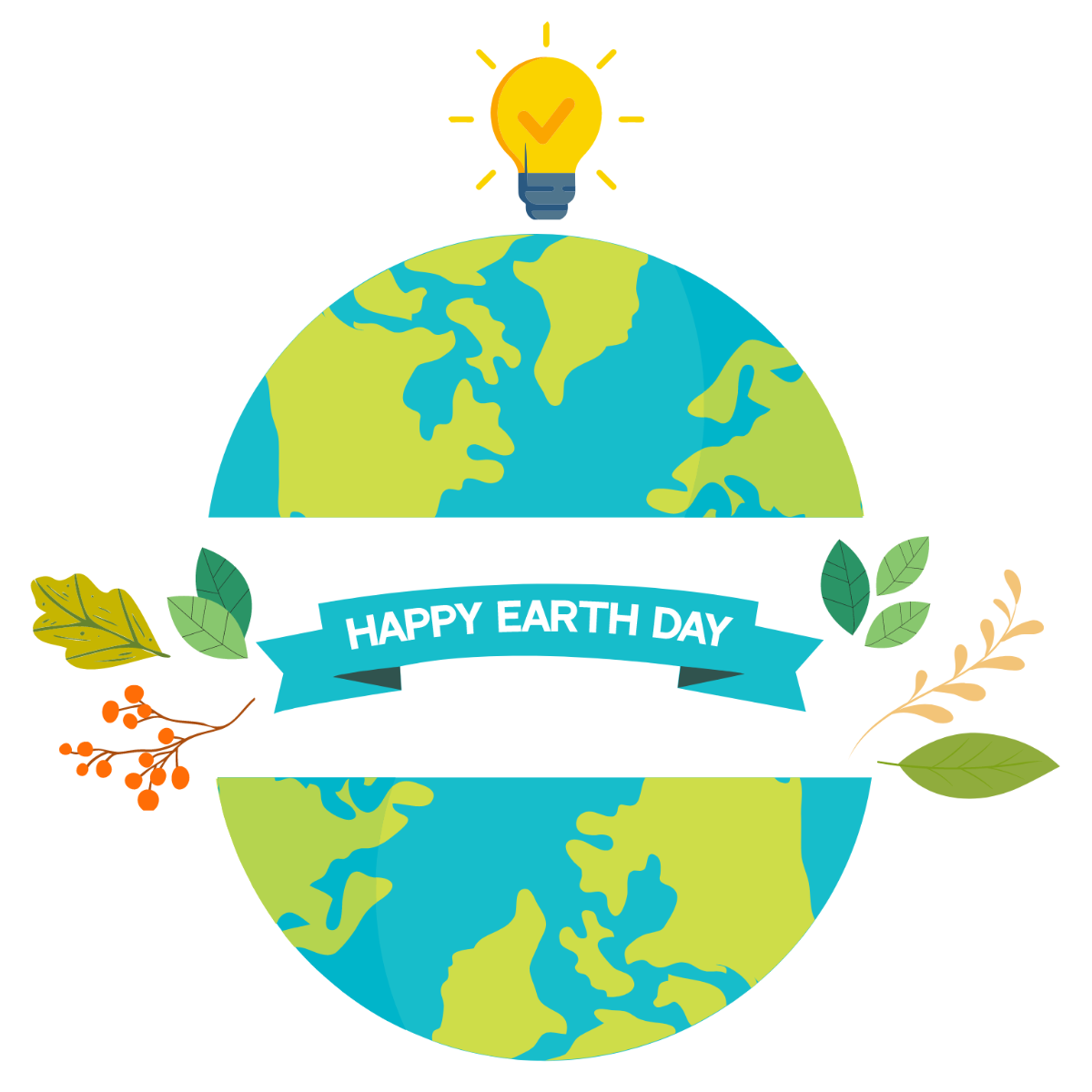 Earth Day Flat Design Vector Template