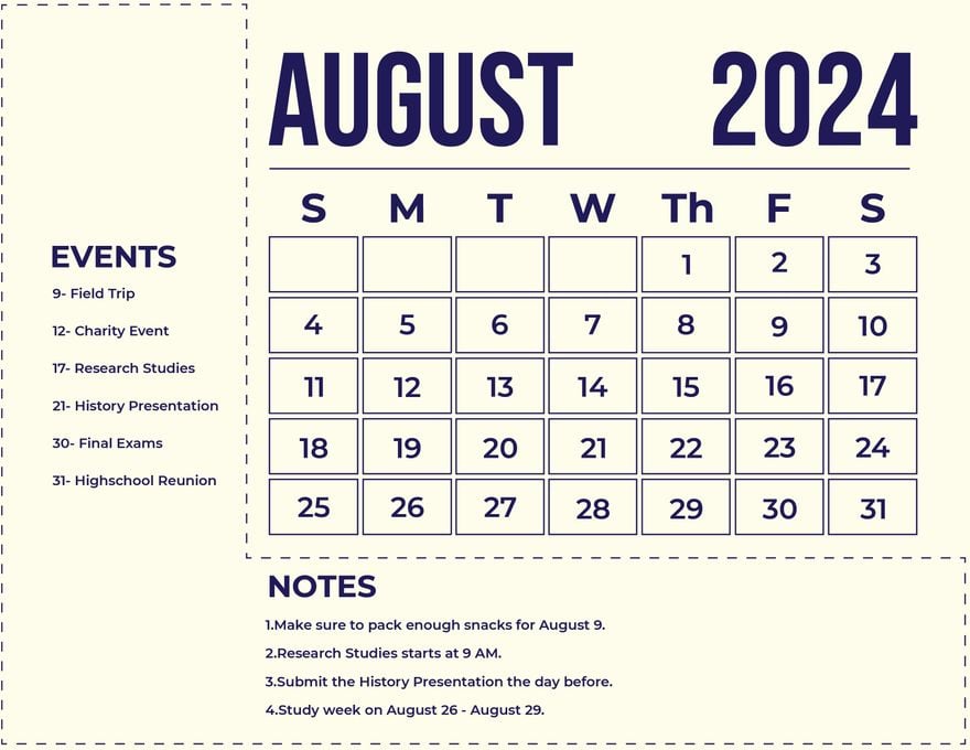 August 2024 Monthly Calendar in Word, Illustrator, EPS, SVG, JPG
