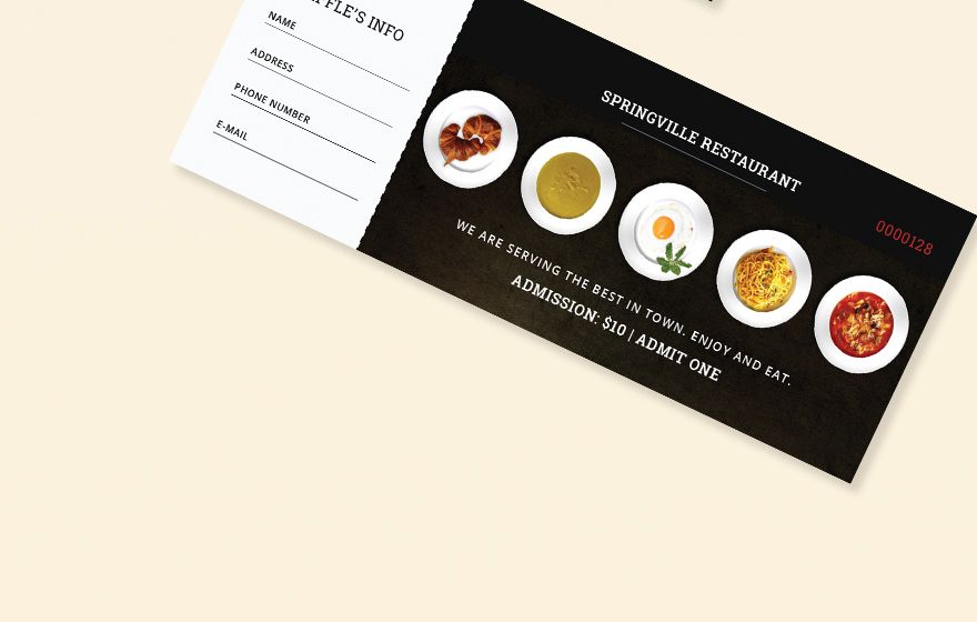 Meal Ticket Template Download in Word, Illustrator, PSD, Apple Pages