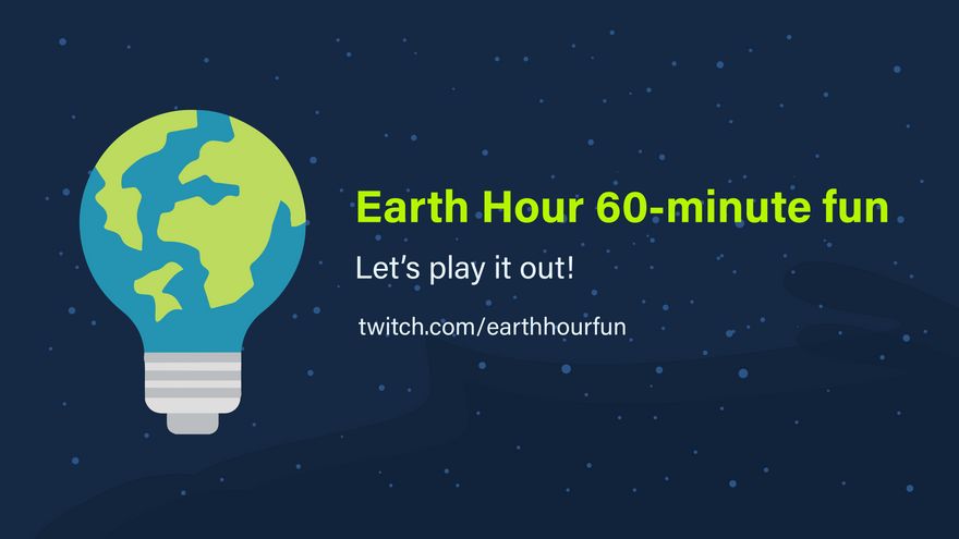 Free Earth Hour Twitch Banner in Illustrator, PSD, EPS, SVG, JPG, PNG