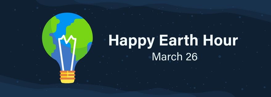 Free Happy Earth Hour Banner in Illustrator, PSD, EPS, SVG, JPG, PNG