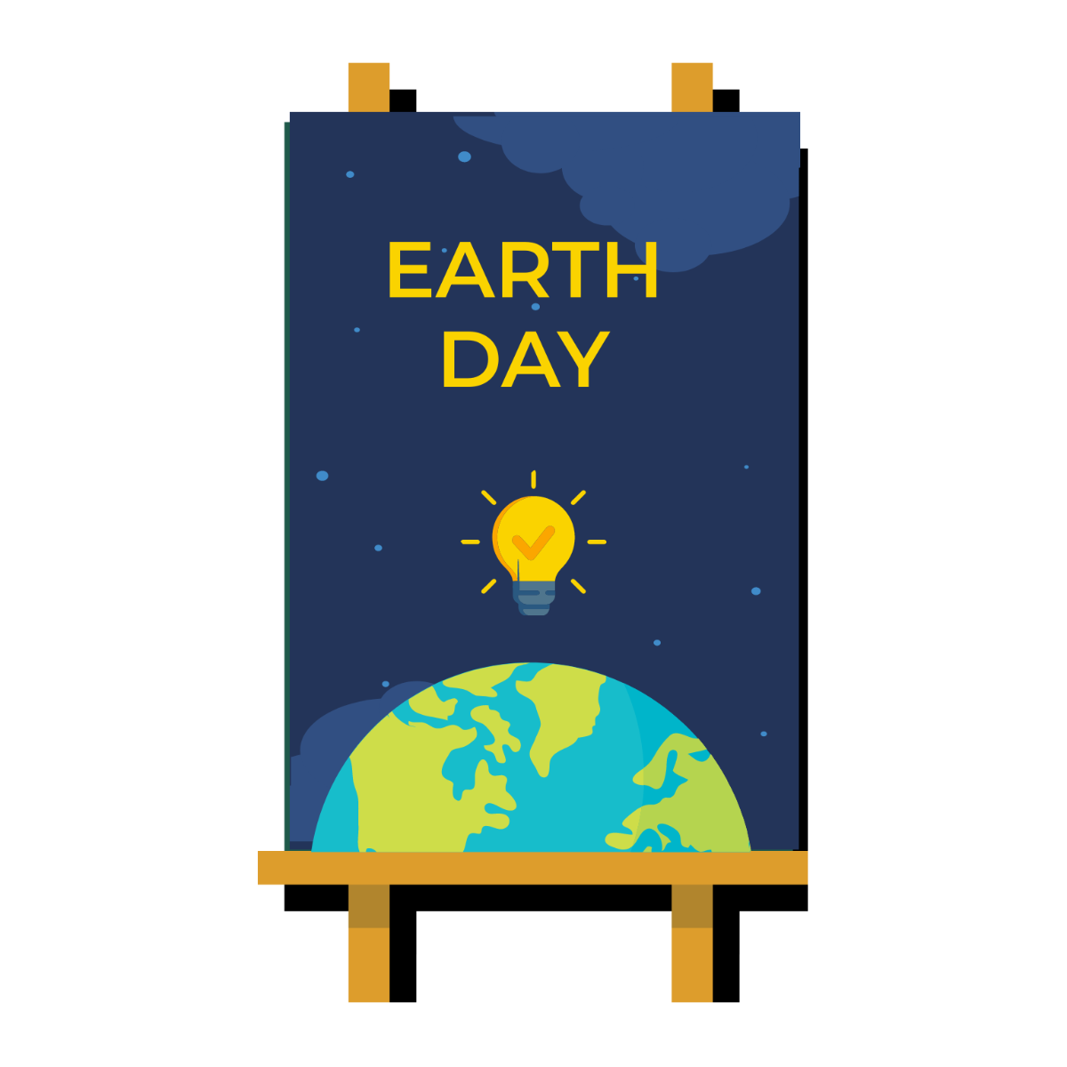 Earth Day Sign Vector Template