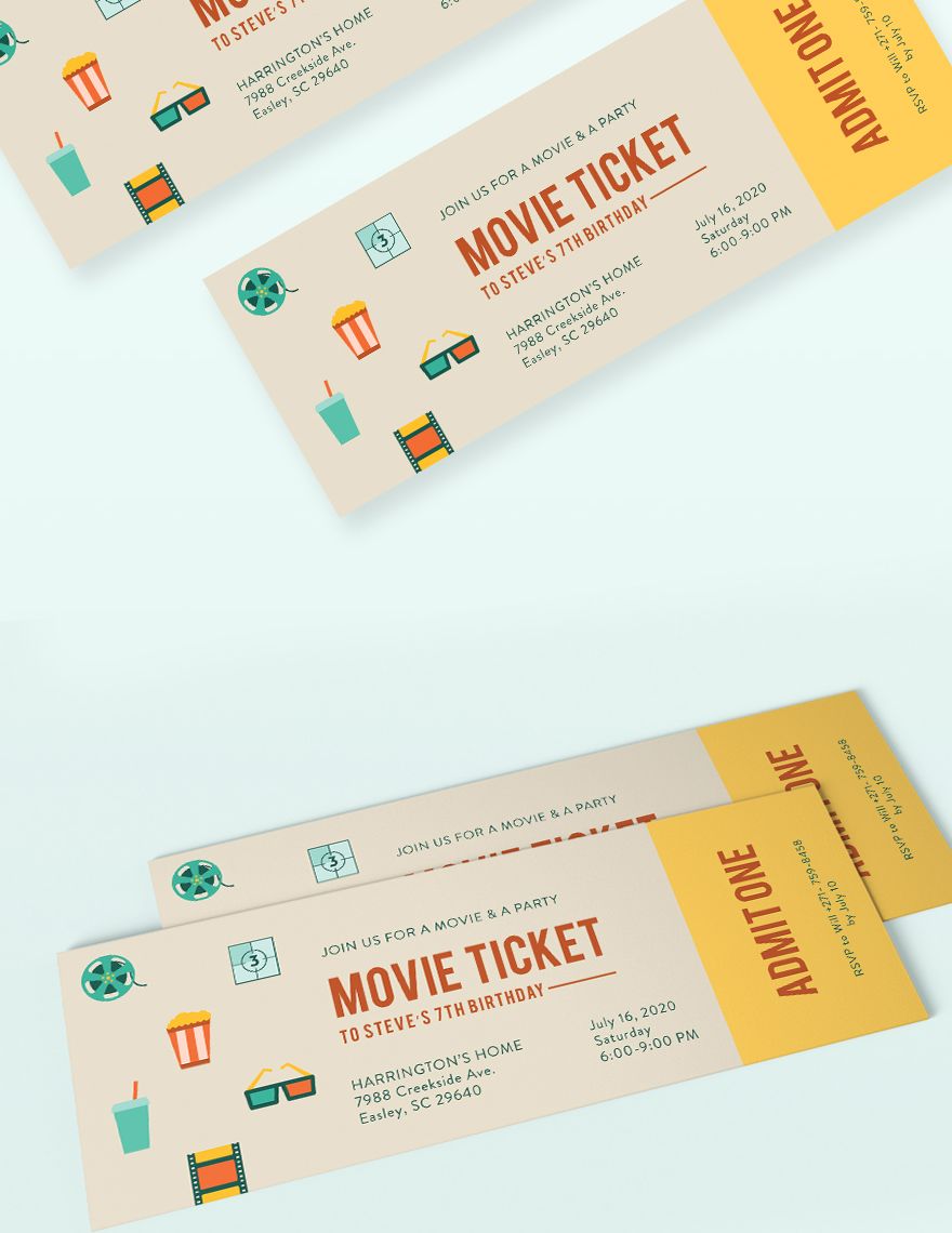 Vintage Movie Ticket Invitation Template