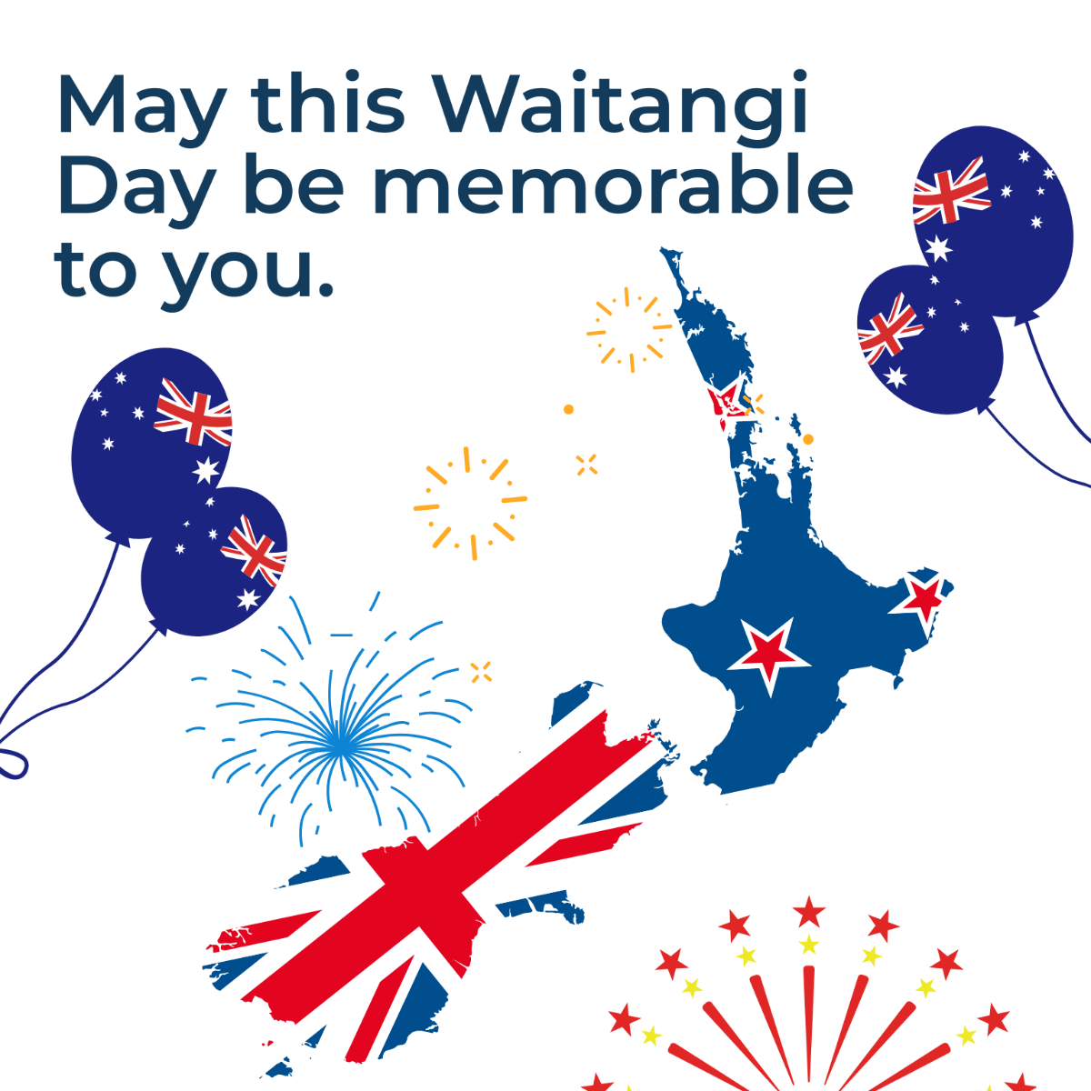 Waitangi Day Wishes Vector Template