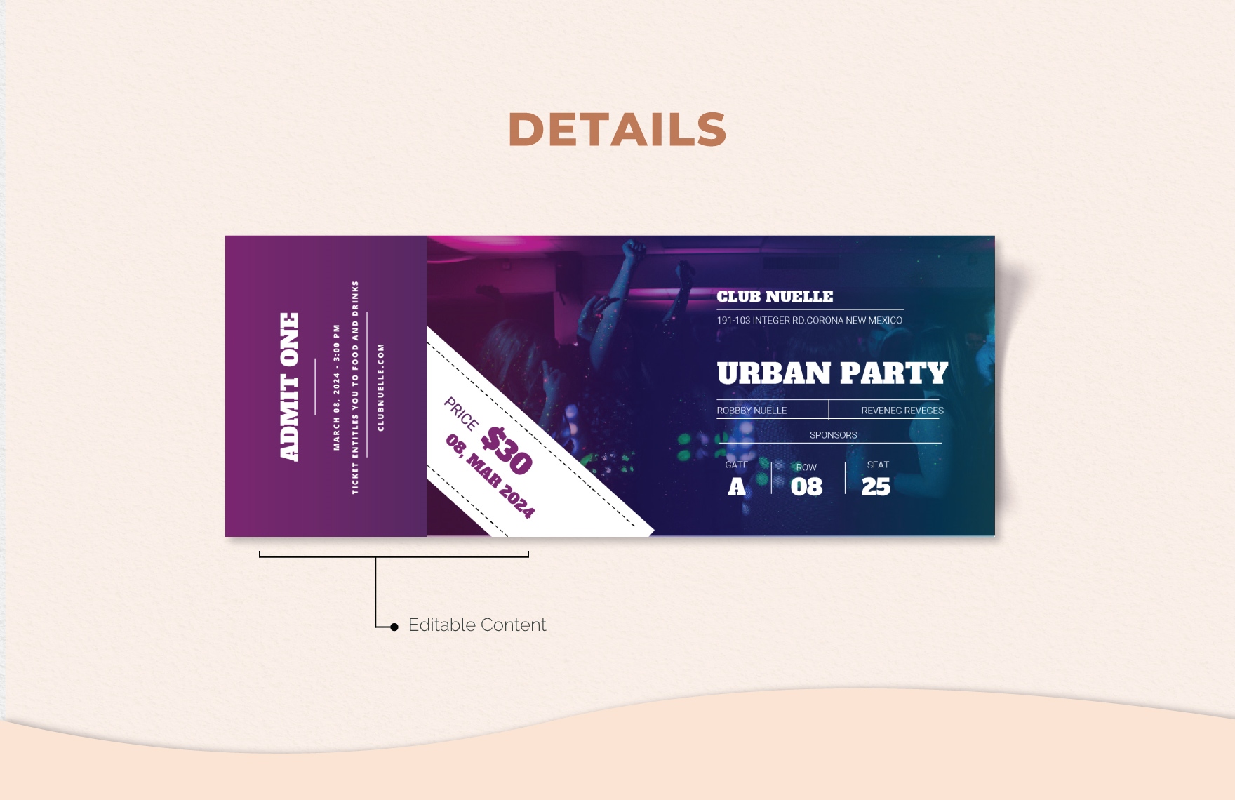 Party Ticket Template