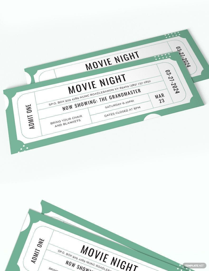 Raffle Movie Ticket Template