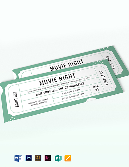 FREE Vintage Movie Ticket Template Word DOC PSD InDesign 