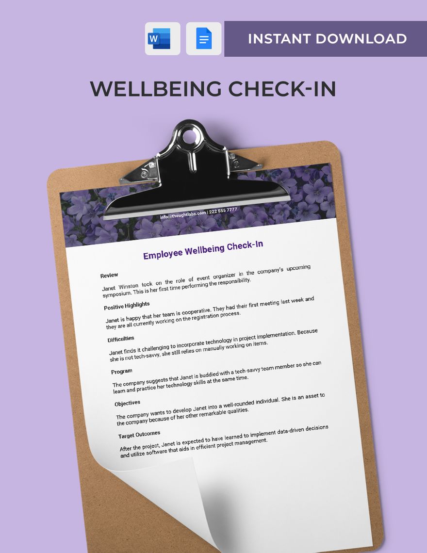 Wellbeing Check-In Template