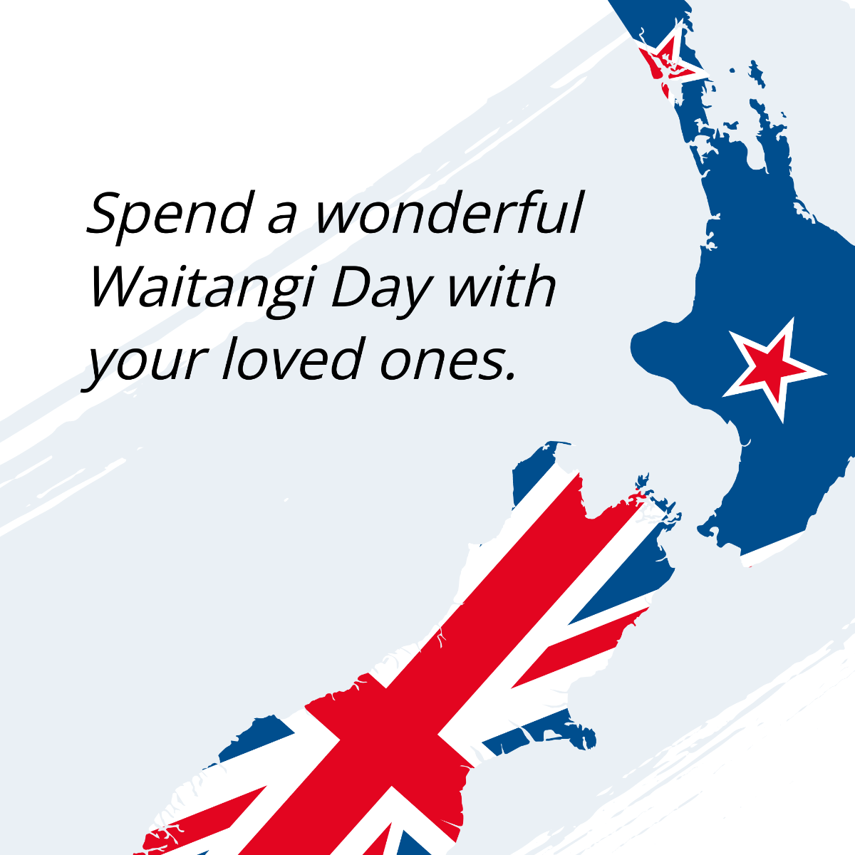Waitangi Day Greeting Card Vector Template