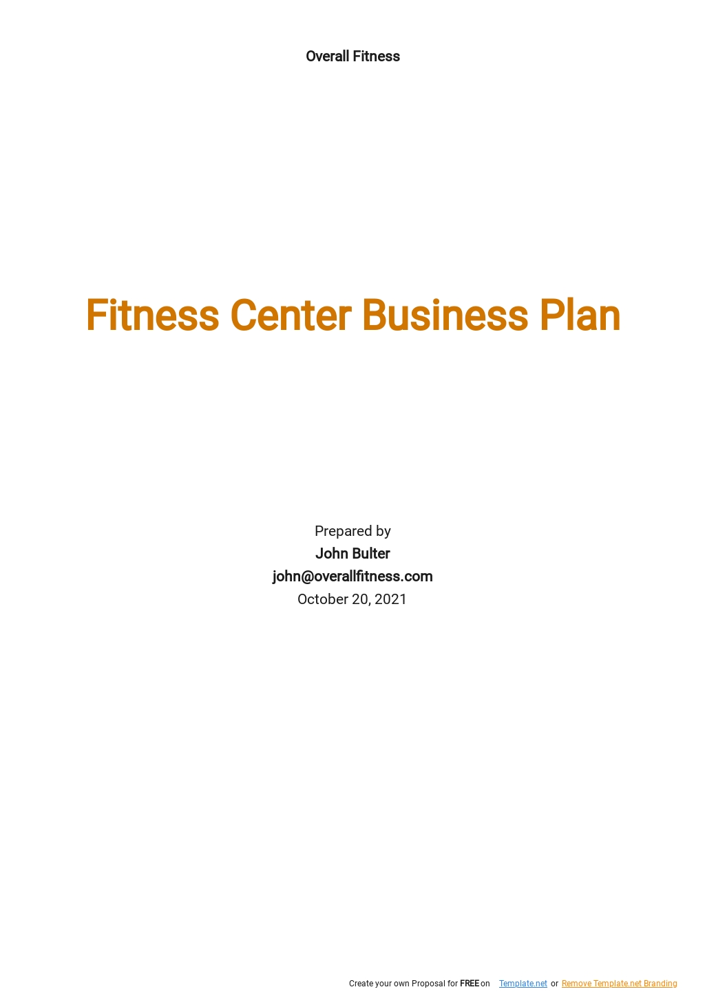 fitness app business plan