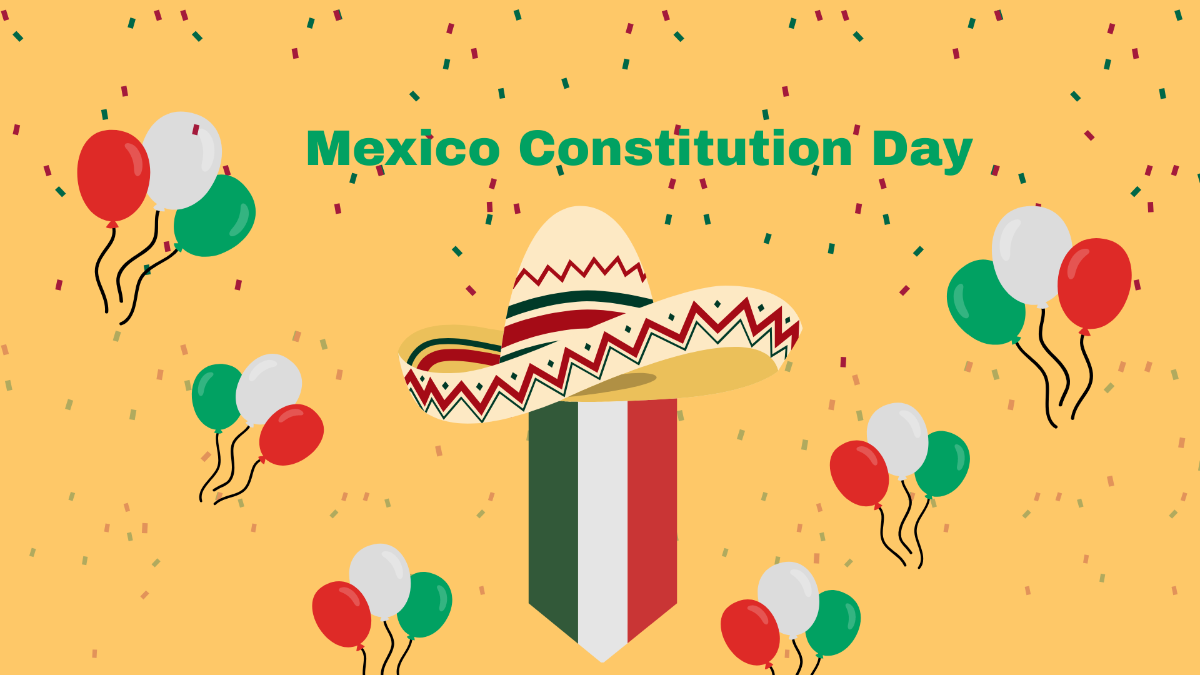 Mexico Constitution Day Cartoon Background Template