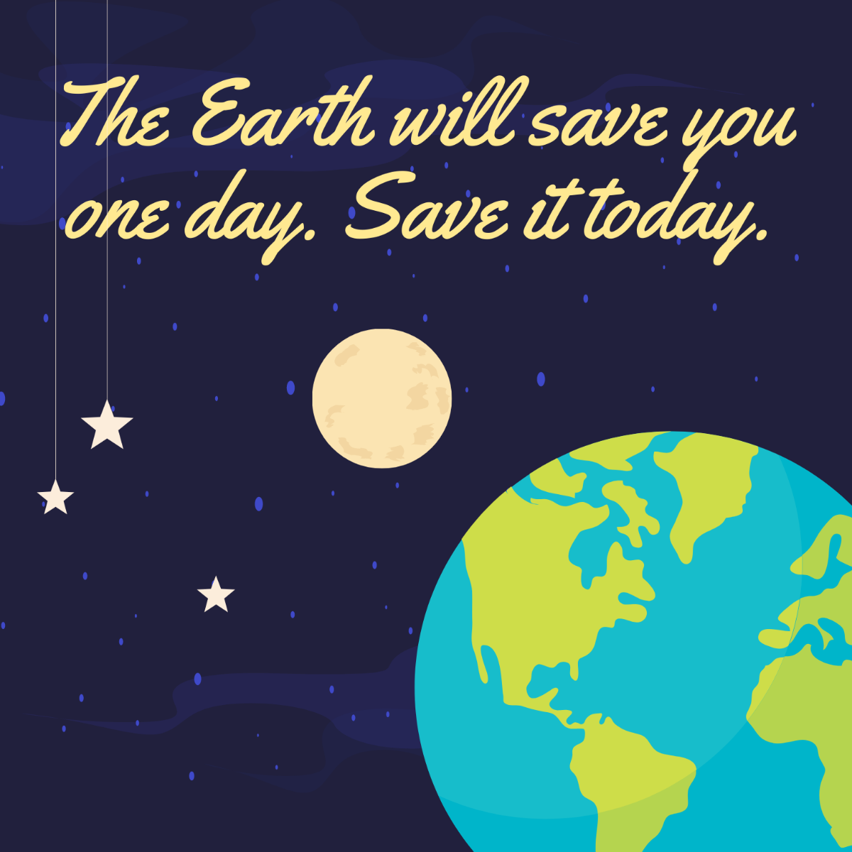 Earth Day Message Vector Template