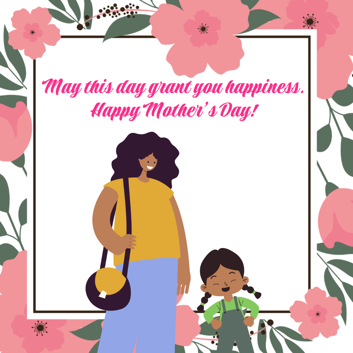 Mother's Day Greeting Card Vector Template