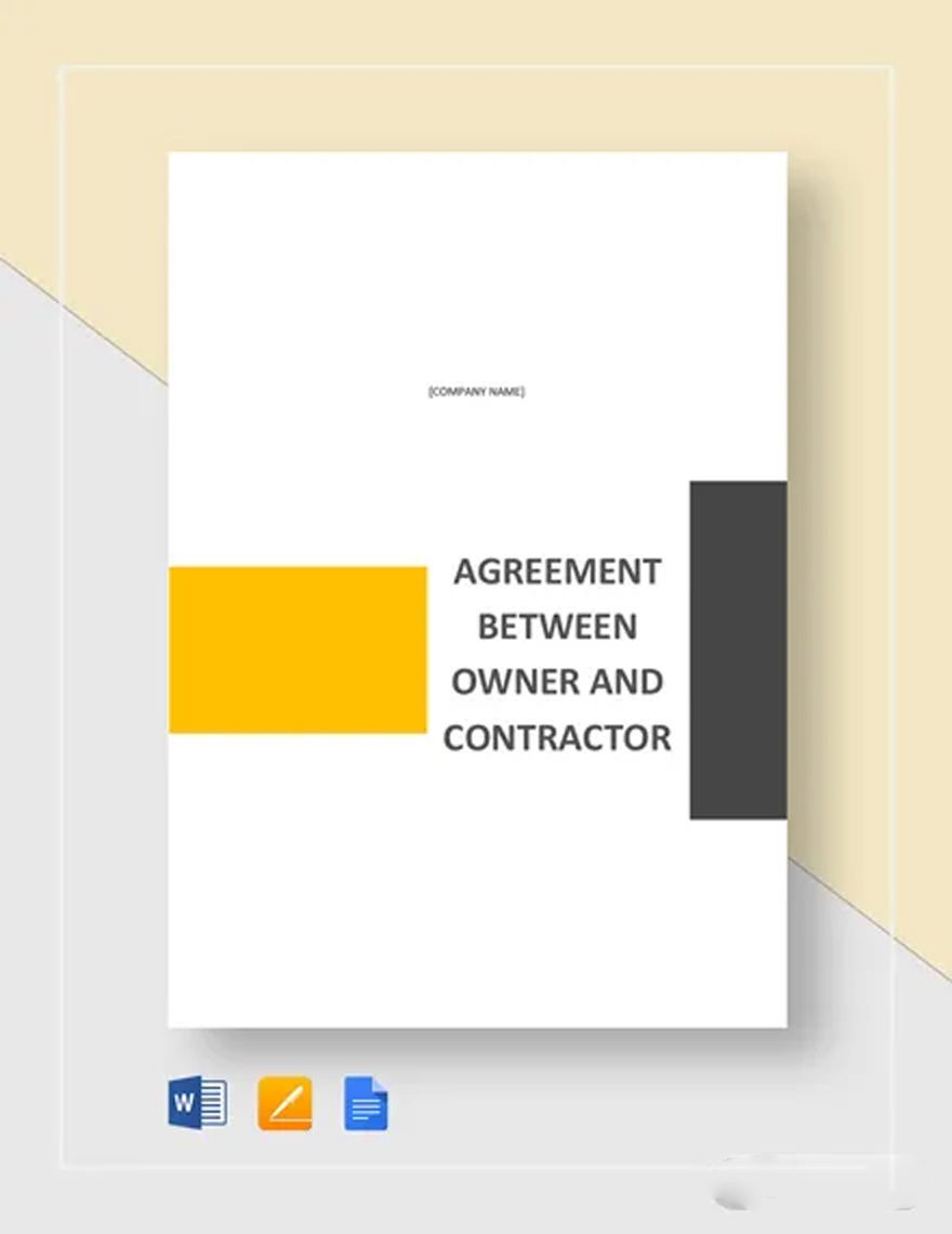Agreement Between Owner and Contractor Template
