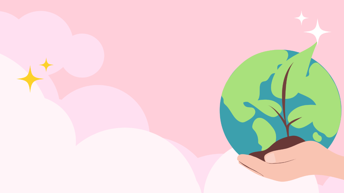 Earth Day Pink Background Template