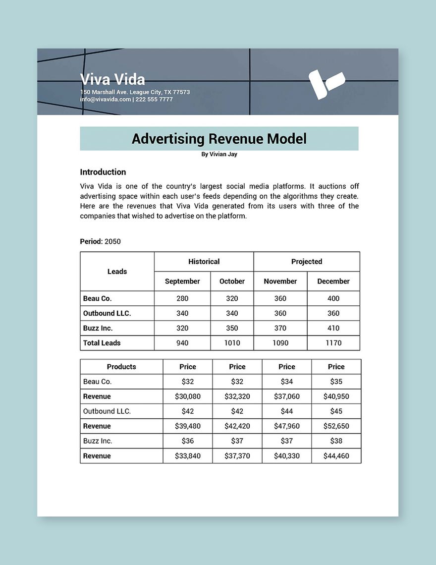 Advertising Revenue Model