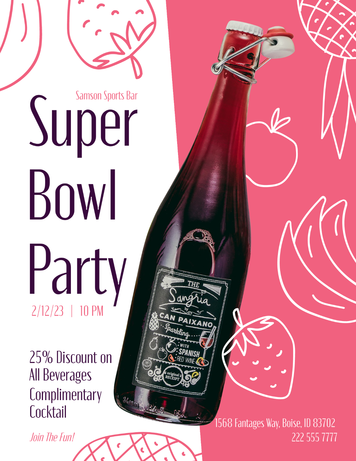 Free Party Super Bowl Flyer