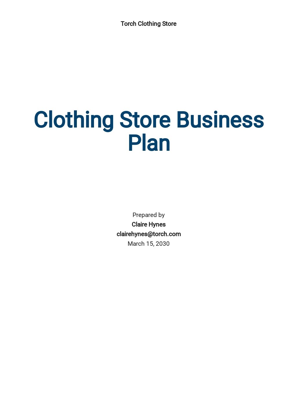 sample business plan for clothing manufacturer